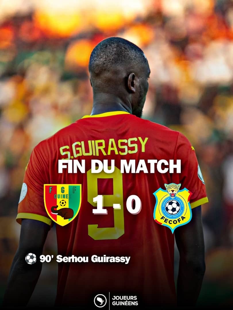 CAN 2025 (Q) : Les Léopards de la RDC chute devant le Syli nationale de la Guinée (1-0)