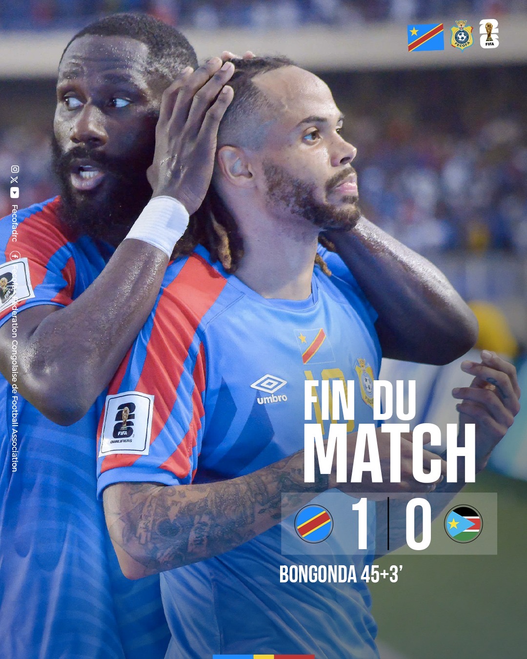 Elim CDM 2026: Théo Bongonda offre une précieuse victoire à la RDC face au Soudan du Sud