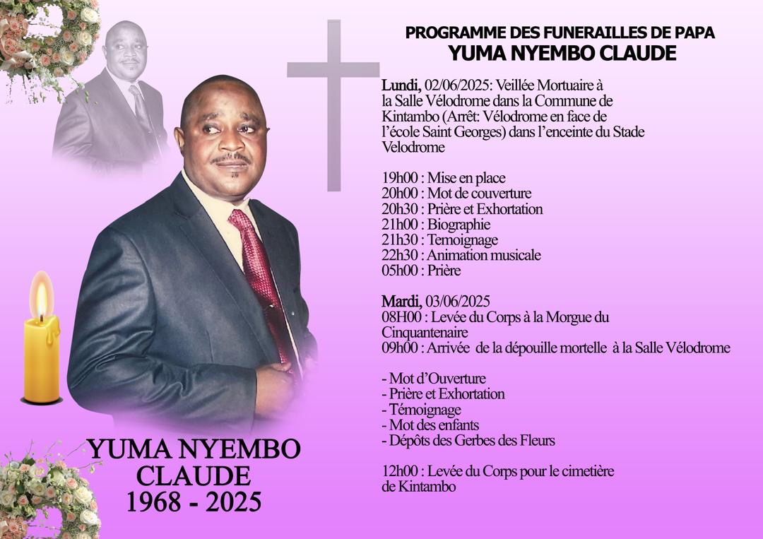 Nécrologie : Dernier Hommage à Papa Yuma Nyembo Claude, une vie, une trace indélébile