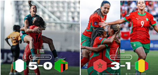 CAN Féminine 2024 : Le Maroc brille à domicile, le Nigeria impressionne, retour sur les deux premières rencontres de quart de finale