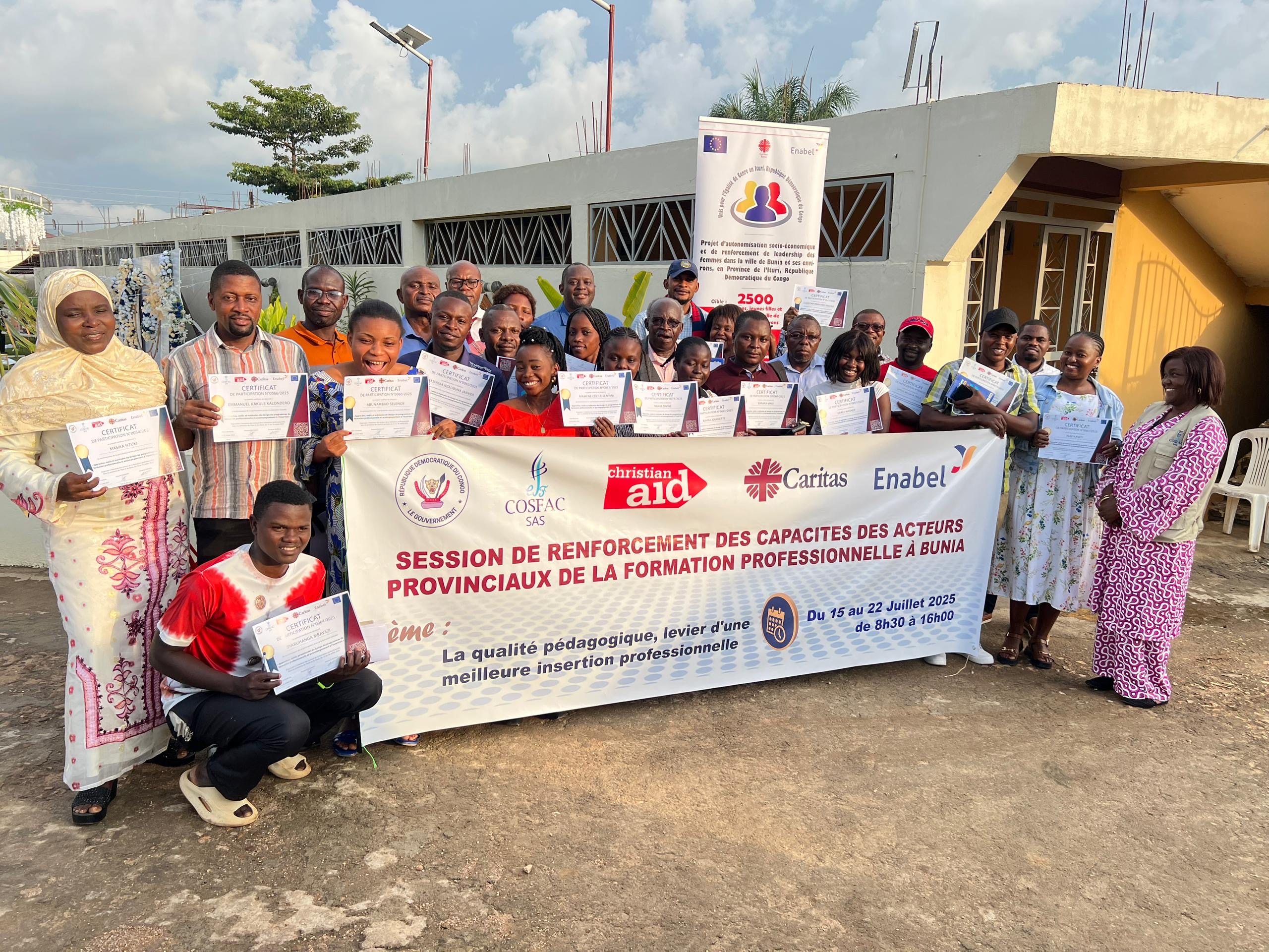 Renforcement des capacités des acteurs de la formation professionnelle : la COSFAC en action à Bunia et Tshikapa