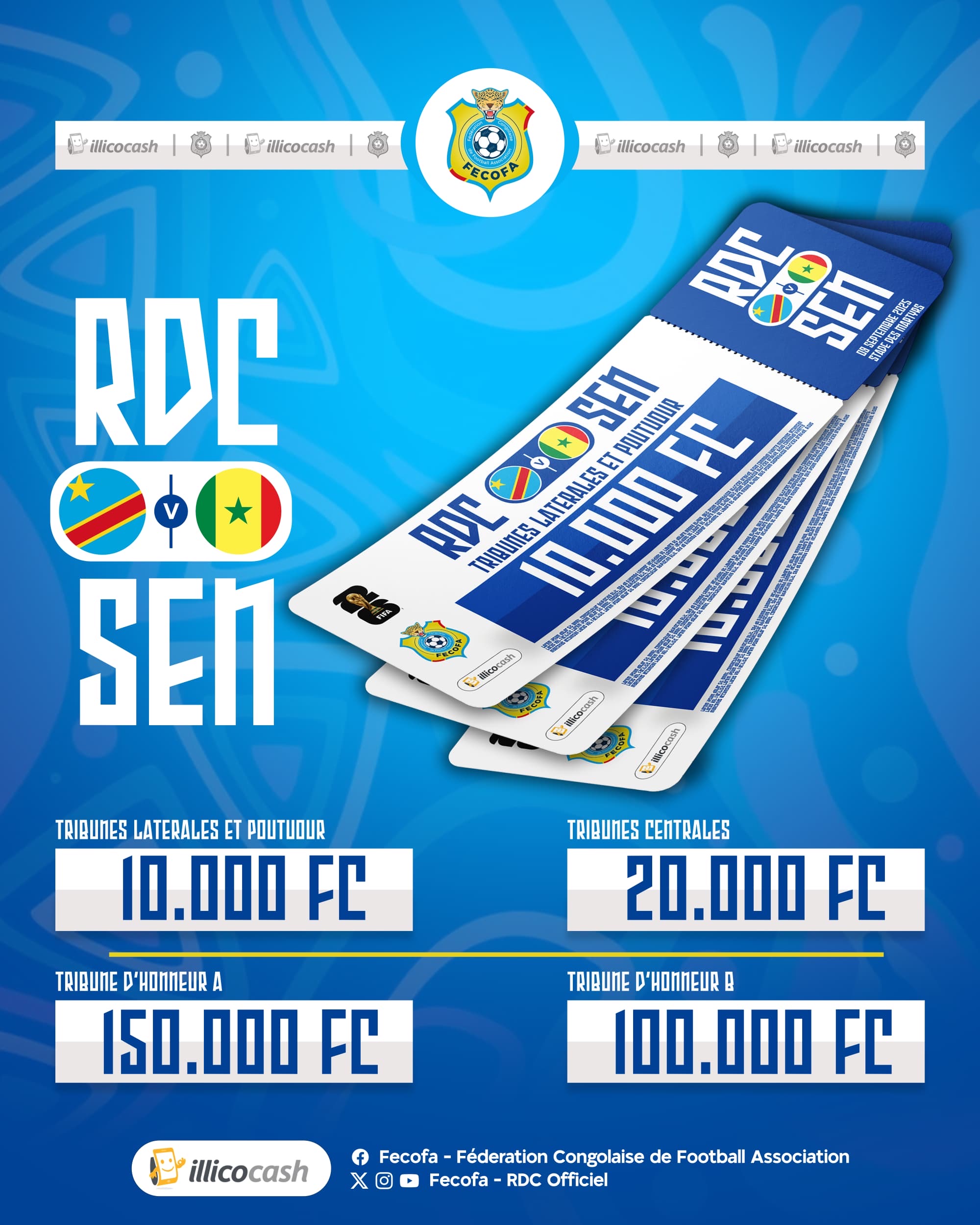 RDC – Sénégal : la FECOFA lance la vente officielle des billets pour le choc du 9 septembre